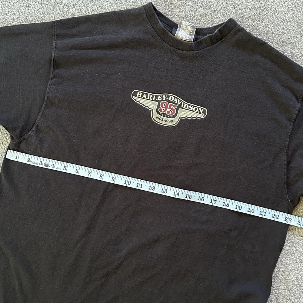 Vintage Harley-Davidson Shirt Mens XL Black 95th Anniversary Graphic Tee‎ USA - Picture 5 of 9